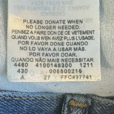 Levis 550 Jeans Mens 38x30 Blue Relaxed Fit Tapered Leg Denim Made Nicaragua - Thumbnail 6