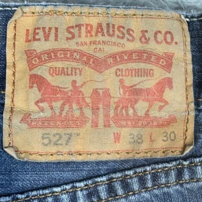 Levis 527 Jeans Mens 38x30 Blue Straight Leg Bootcut Denim Classic 100% Cotton - Thumbnail 3