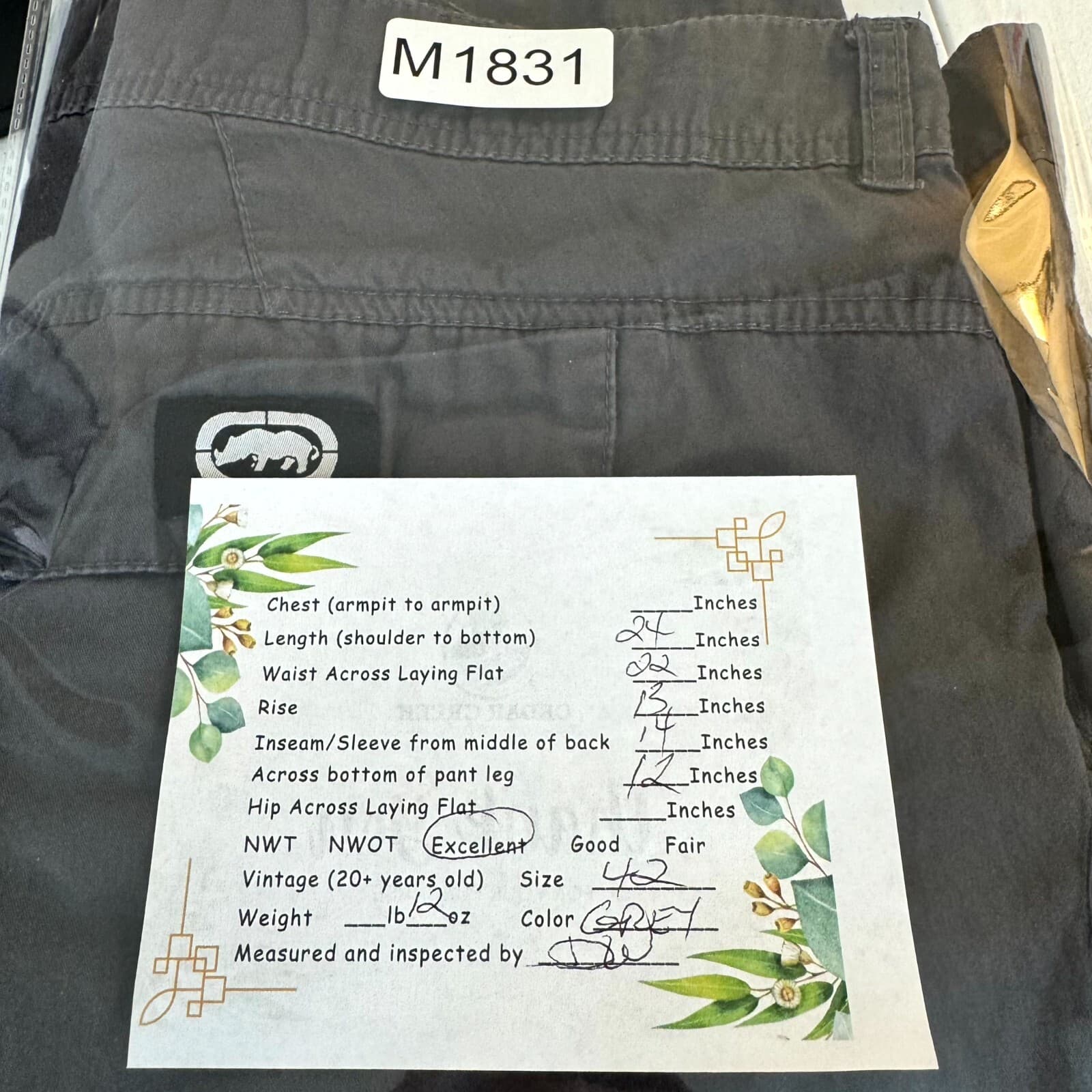 Ecko Unltd Cargo Shorts Men 42 Gray Cotton Utility Outdoor Workwear Classic - Thumbnail 9