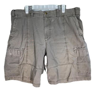 Eddie Bauer Men’s Cargo Shorts 40 Gray Cotton Utility Outdoor Rip Stop Fabric - Image 1