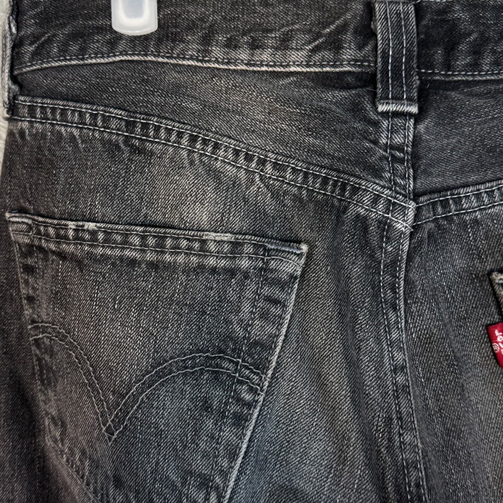 Levi’s 501 Men’s Jeans 29x32 Black Denim Button Fly Straight Leg - Thumbnail 6