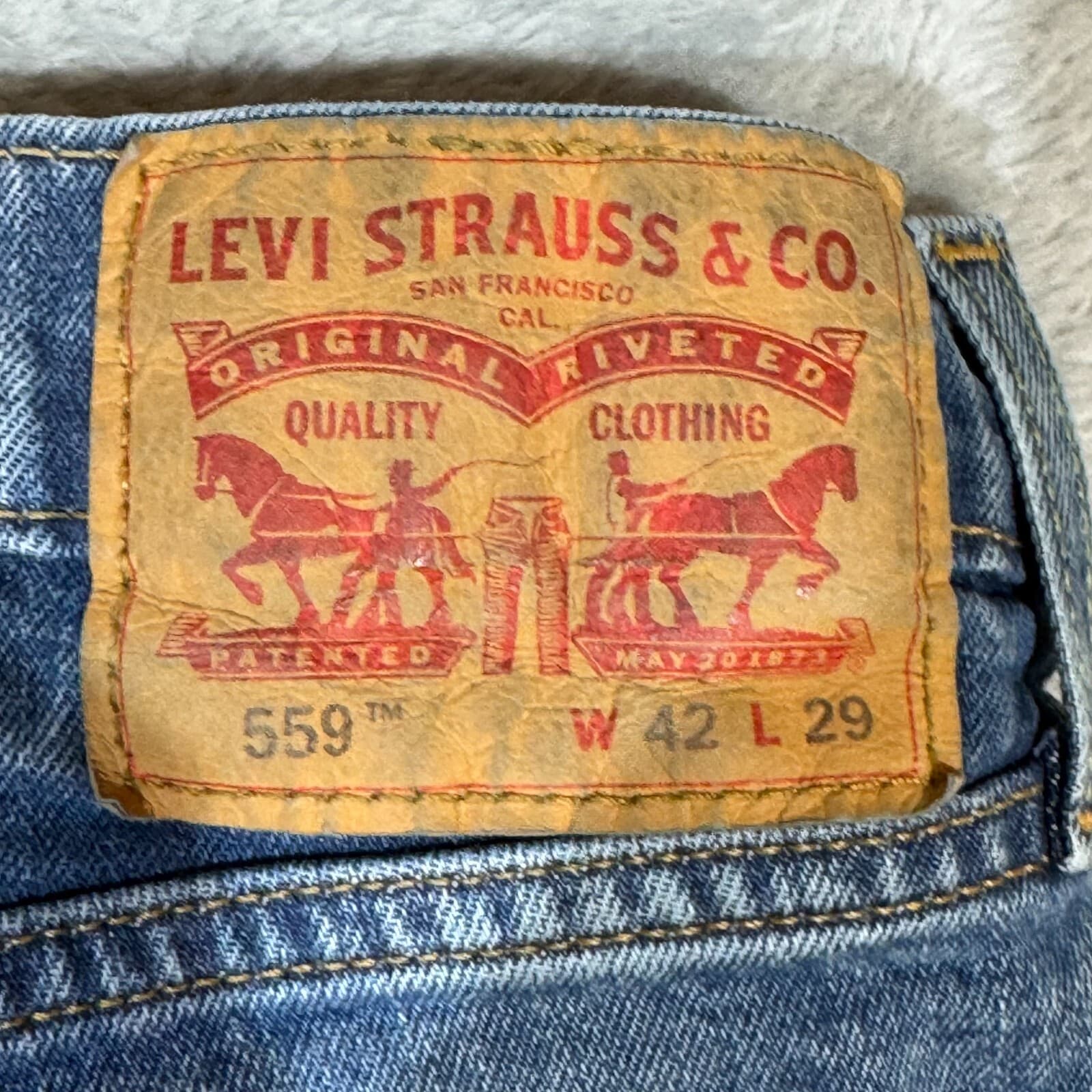 Levi's 559 Men's Jeans 42x29 Blue Denim Relaxed Fit High-Rise Straight Leg - Thumbnail 10