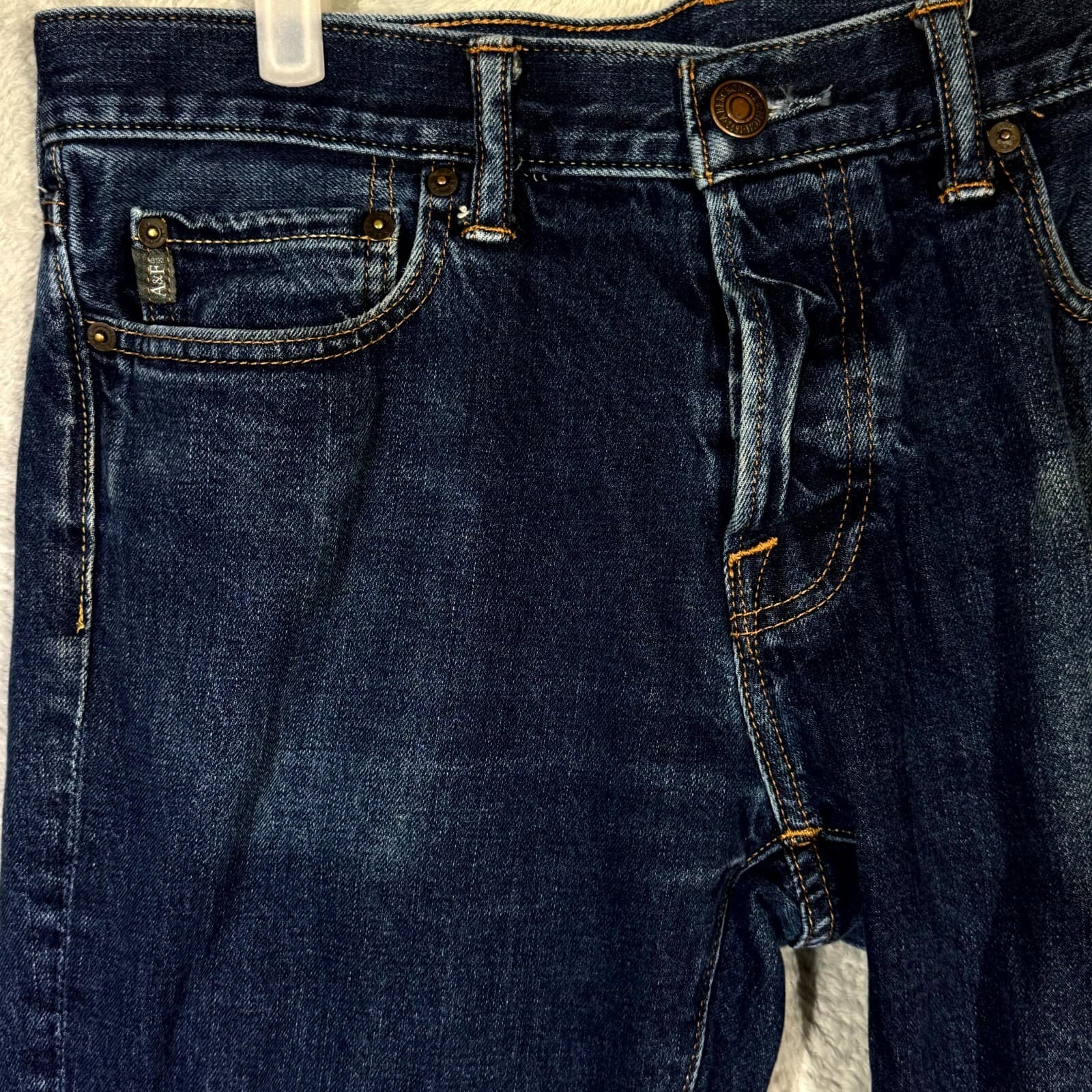 Abercrombie & Fitch Men’s Jeans 33x32 Blue Denim Mid-Rise Straight Leg - Thumbnail 3
