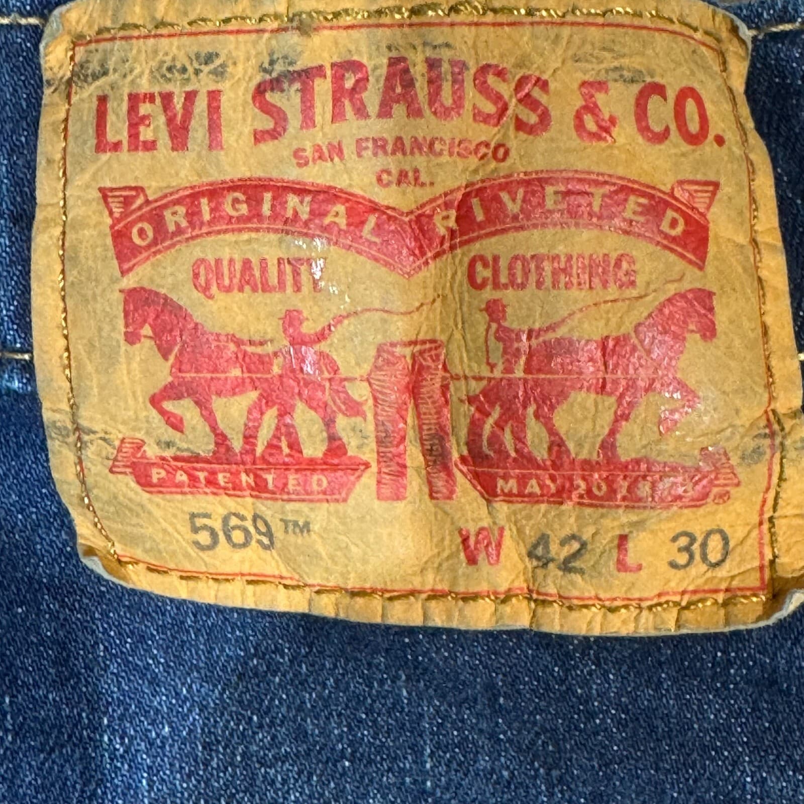 Levi's 569 Men's Jeans 42x30 Blue Denim Loose Fit Mid-Rise Straight Leg - Thumbnail 10