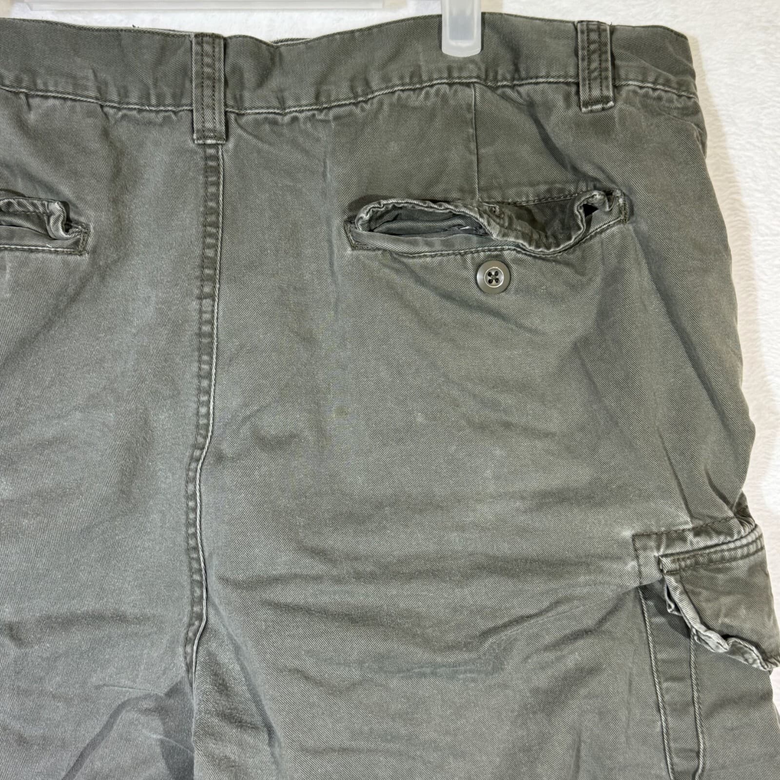 Bass Cargo Shorts Men’s 40 Green Cotton Utility Multi-Pocket High-Rise Zip Fly - Thumbnail 10