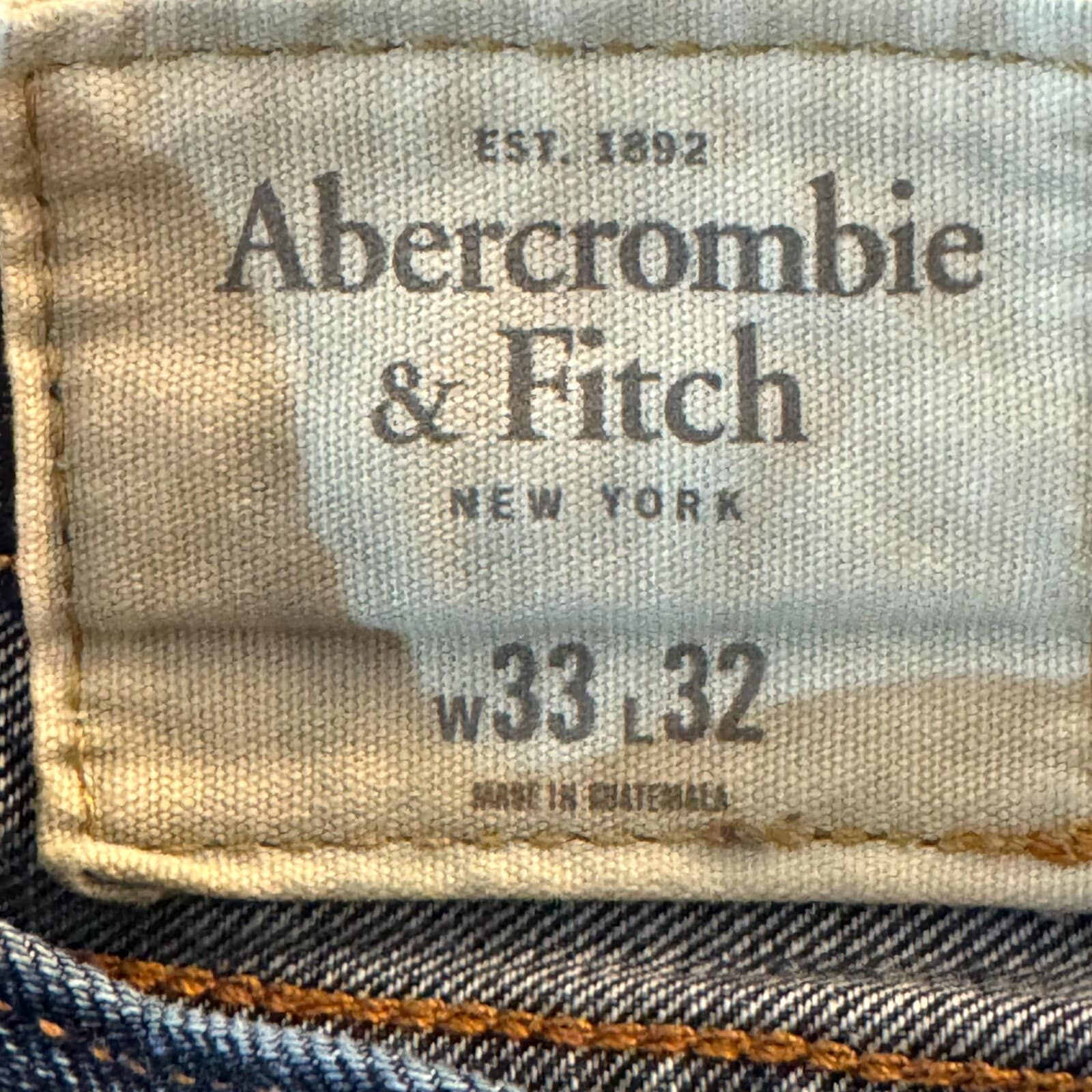 Abercrombie & Fitch Men’s Jeans 33x32 Blue Denim Mid-Rise Straight Leg - Thumbnail 11