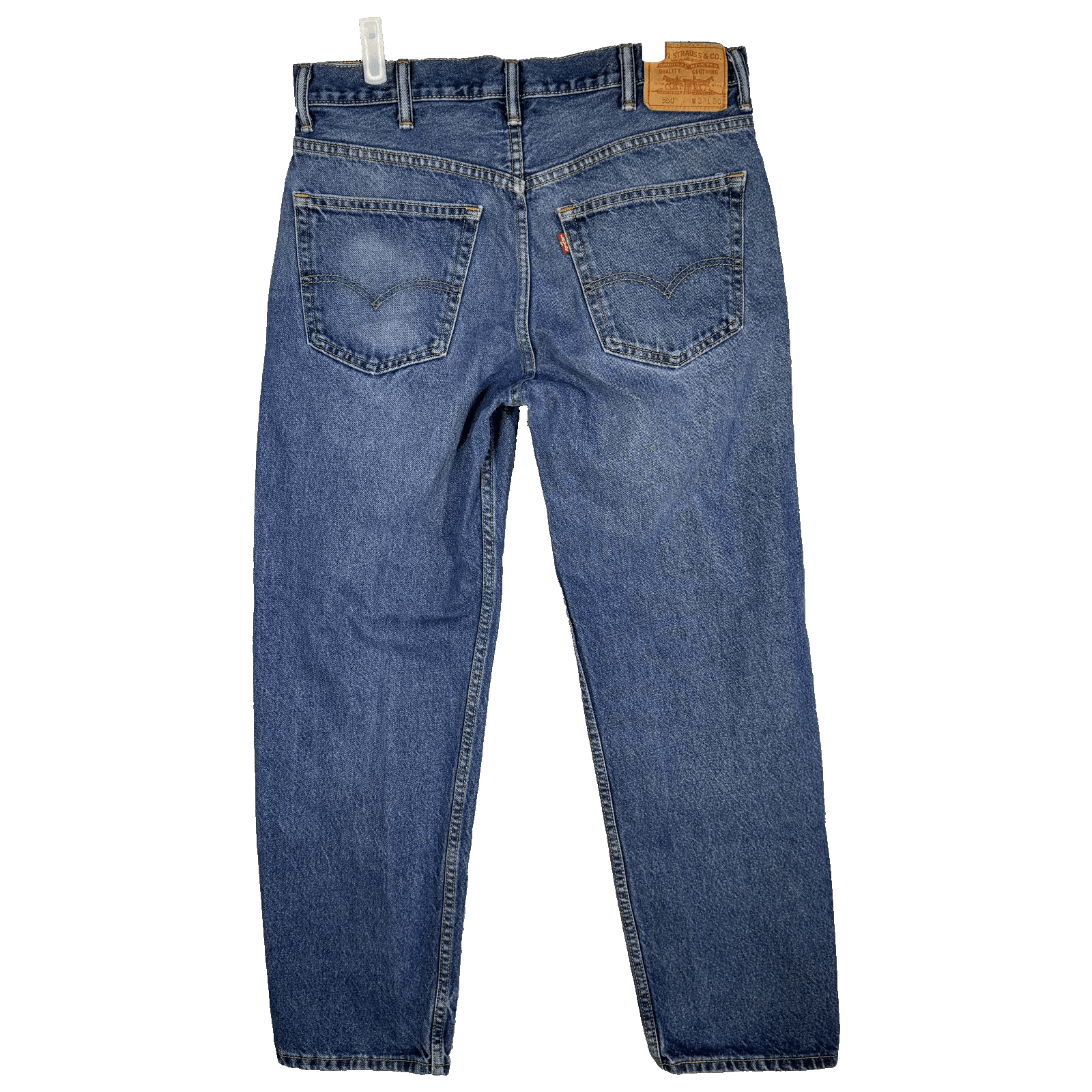 Levis 550 Jeans Mens 38x30 Blue Relaxed Fit Tapered Leg Denim Made Nicaragua - Thumbnail 2