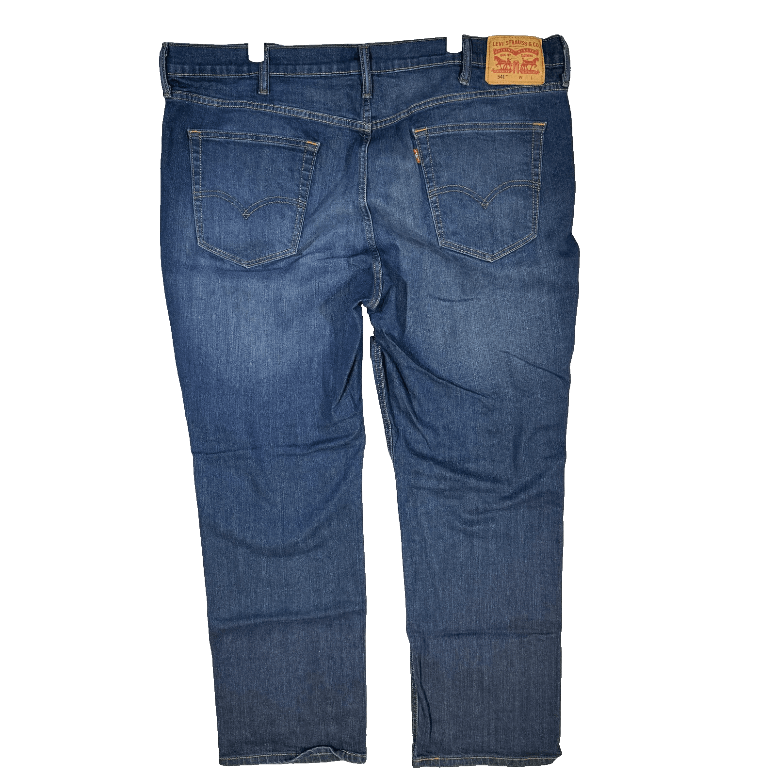 Levis 541 Jeans Mens 44x32 Blue Whiskered Athletic Tapered Stretch Denim Pants - Thumbnail 2