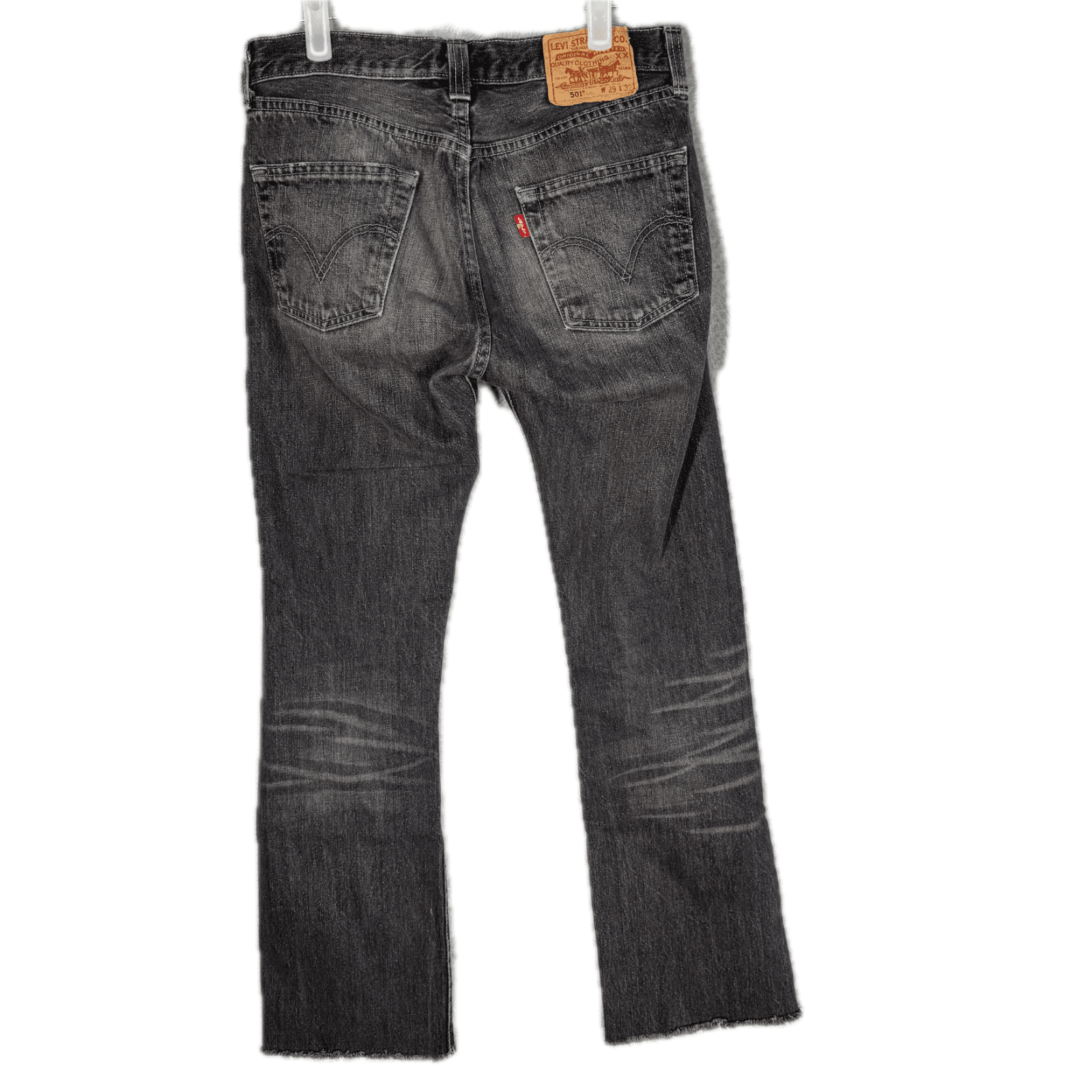 Levi’s 501 Men’s Jeans 29x32 Black Denim Button Fly Straight Leg - Thumbnail 2