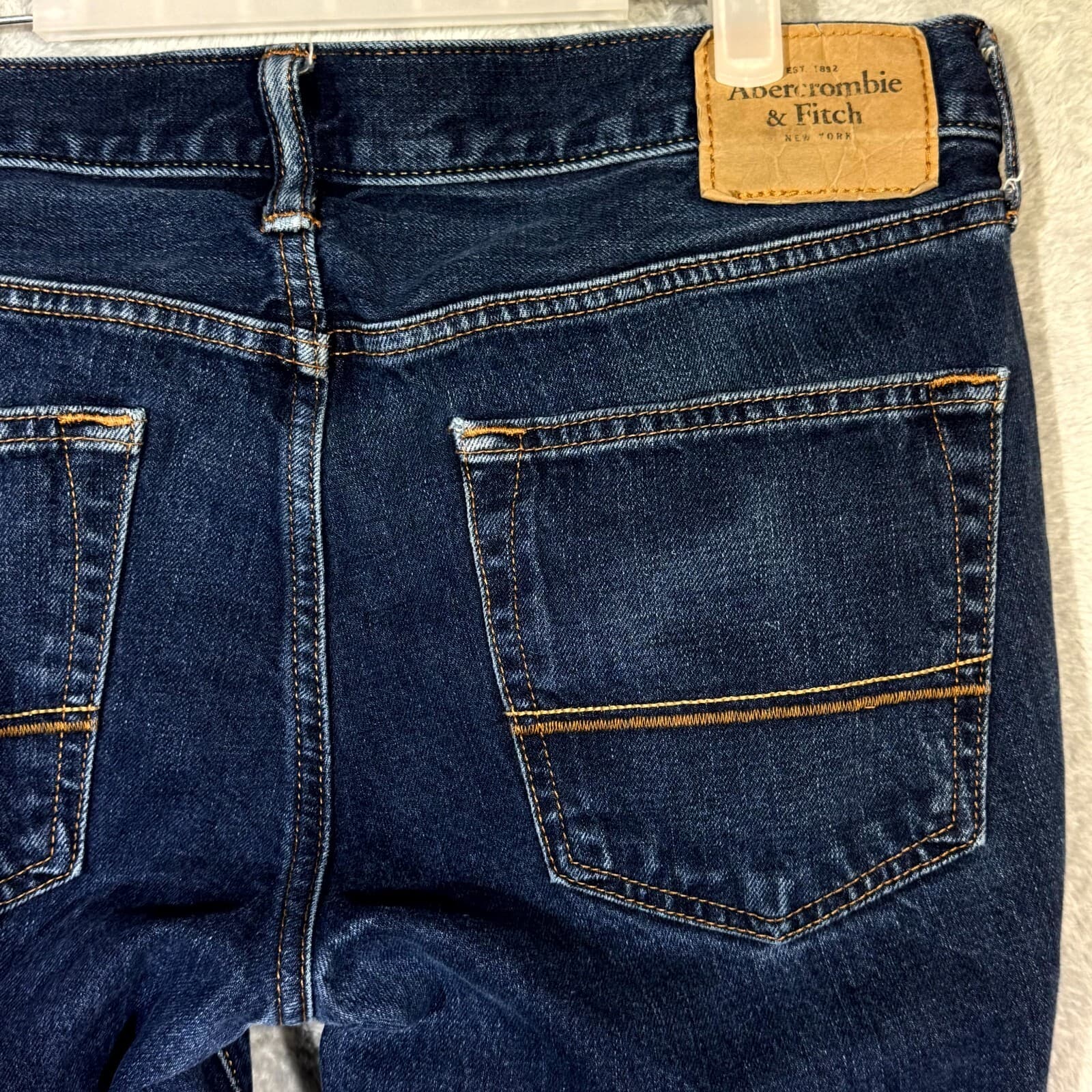 Abercrombie & Fitch Men’s Jeans 33x32 Blue Denim Mid-Rise Straight Leg - Thumbnail 7