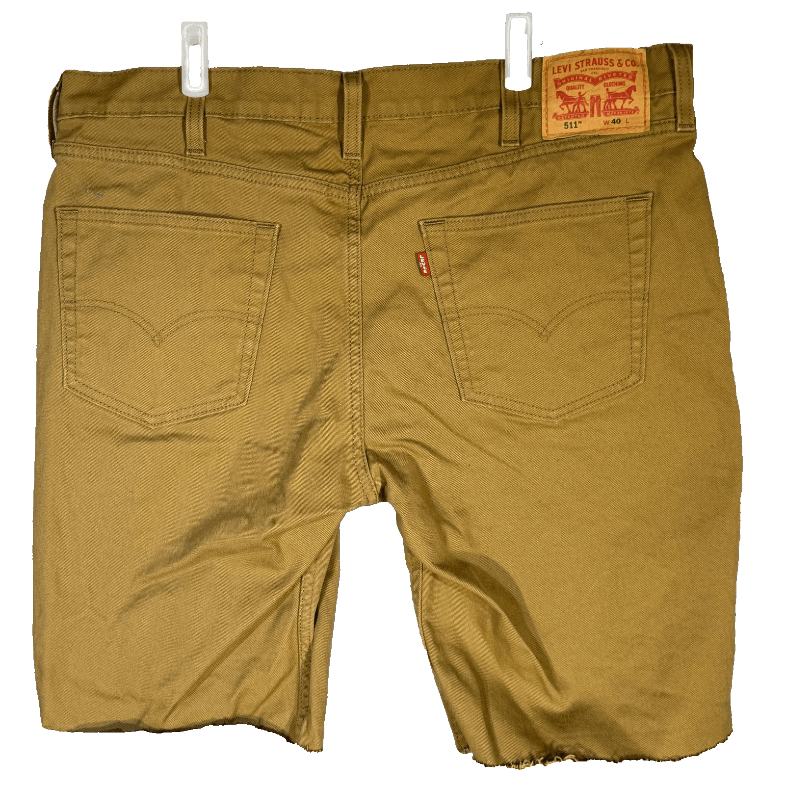 Levis 511 Shorts Mens 40 Brown Cut Off Slim Fit Distressed Raw Hem Casual Summer - Thumbnail 2