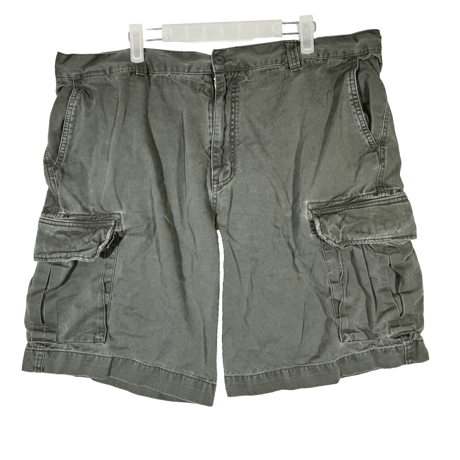 Bass Cargo Shorts Men’s 40 Green Cotton Utility Multi-Pocket High-Rise Zip Fly - Image 1