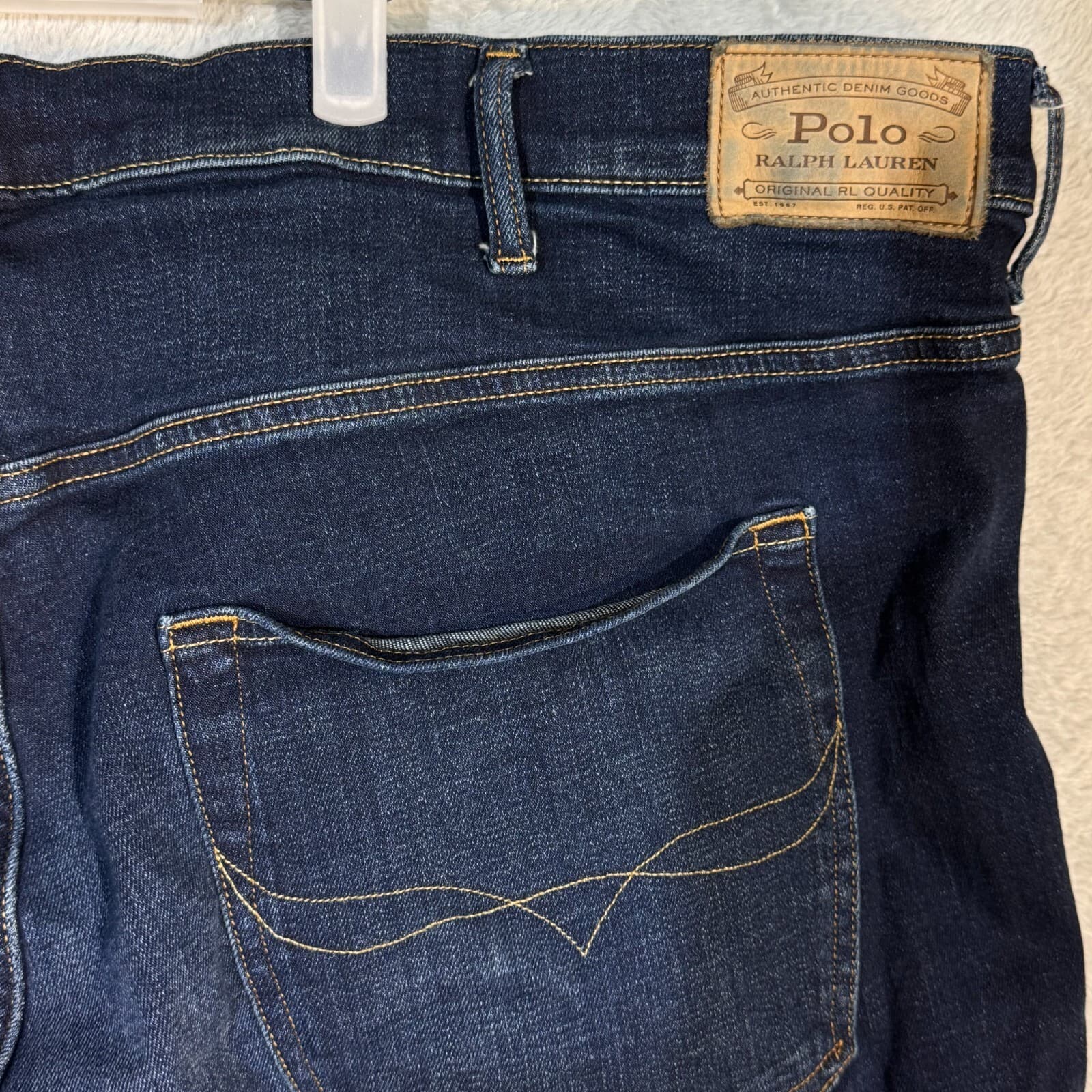 Polo Ralph Lauren Men's Jeans 48x30 Hampton Straight Blue Denim Mid Rise - Thumbnail 7