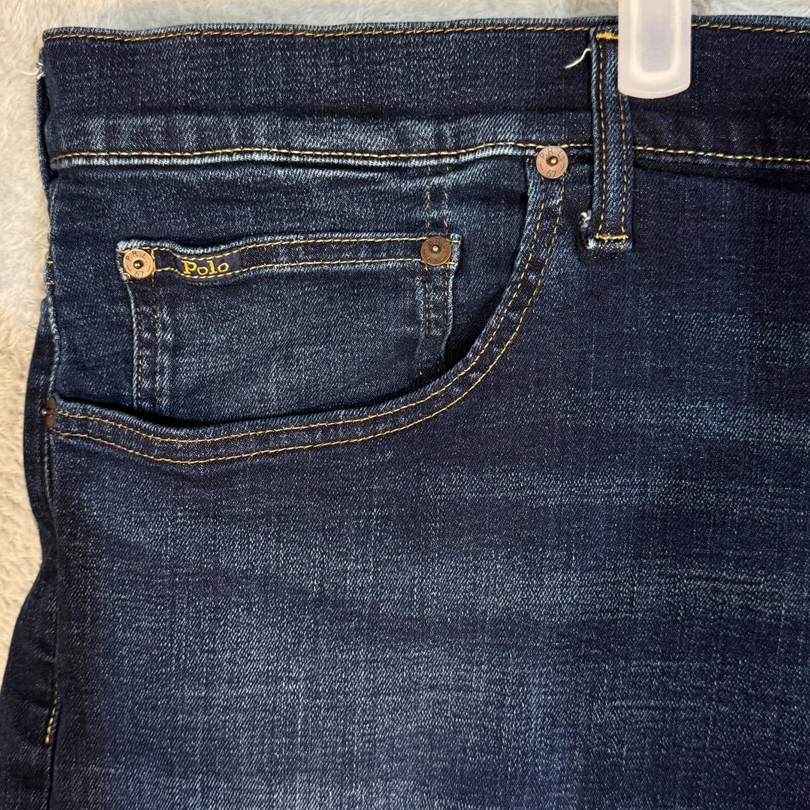 Polo Ralph Lauren Men's Jeans 48x30 Hampton Straight Blue Denim Mid Rise - Thumbnail 3