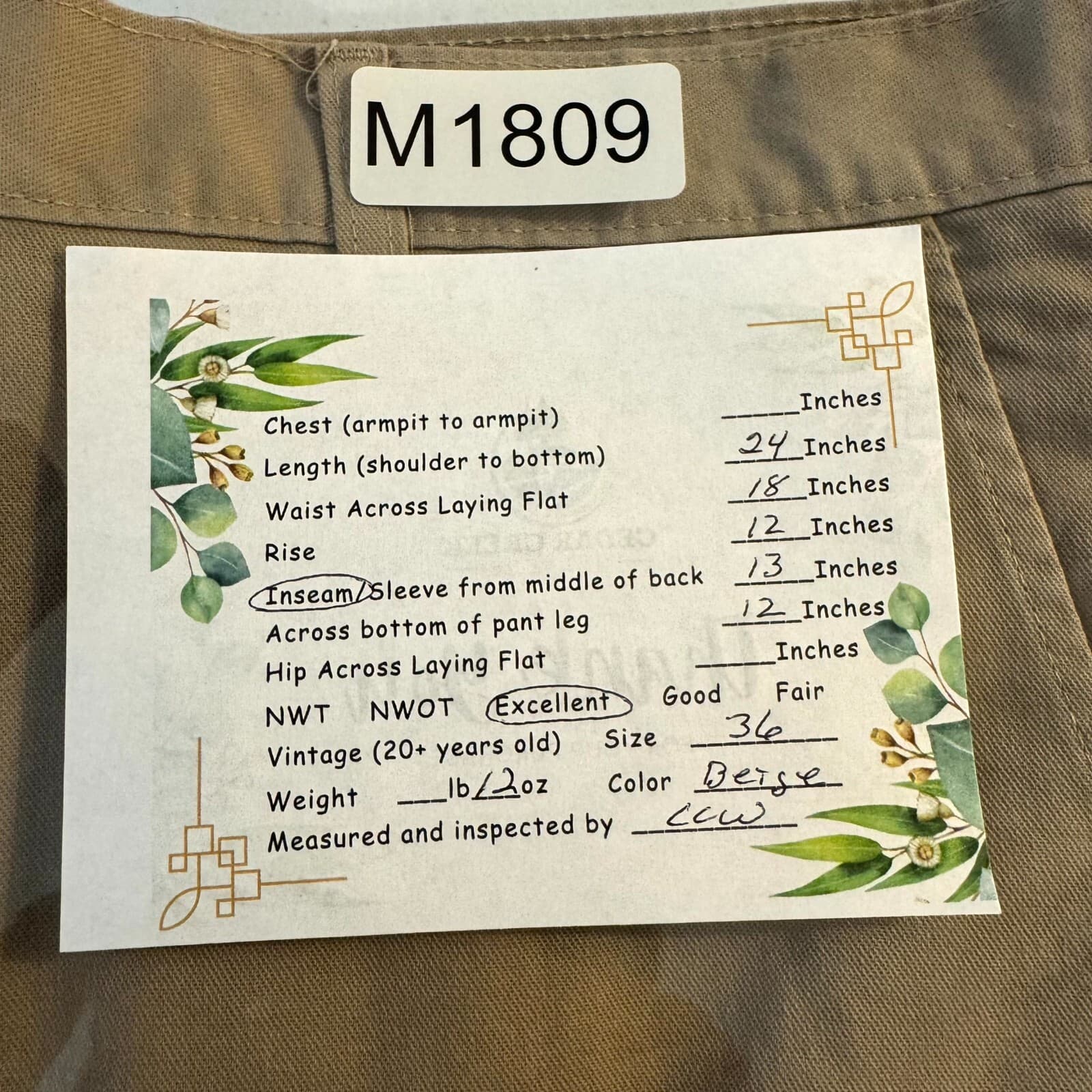 Dickies Work Shorts Men 36 Beige Flat Front Zip Fly Durable Workwear - Thumbnail 5