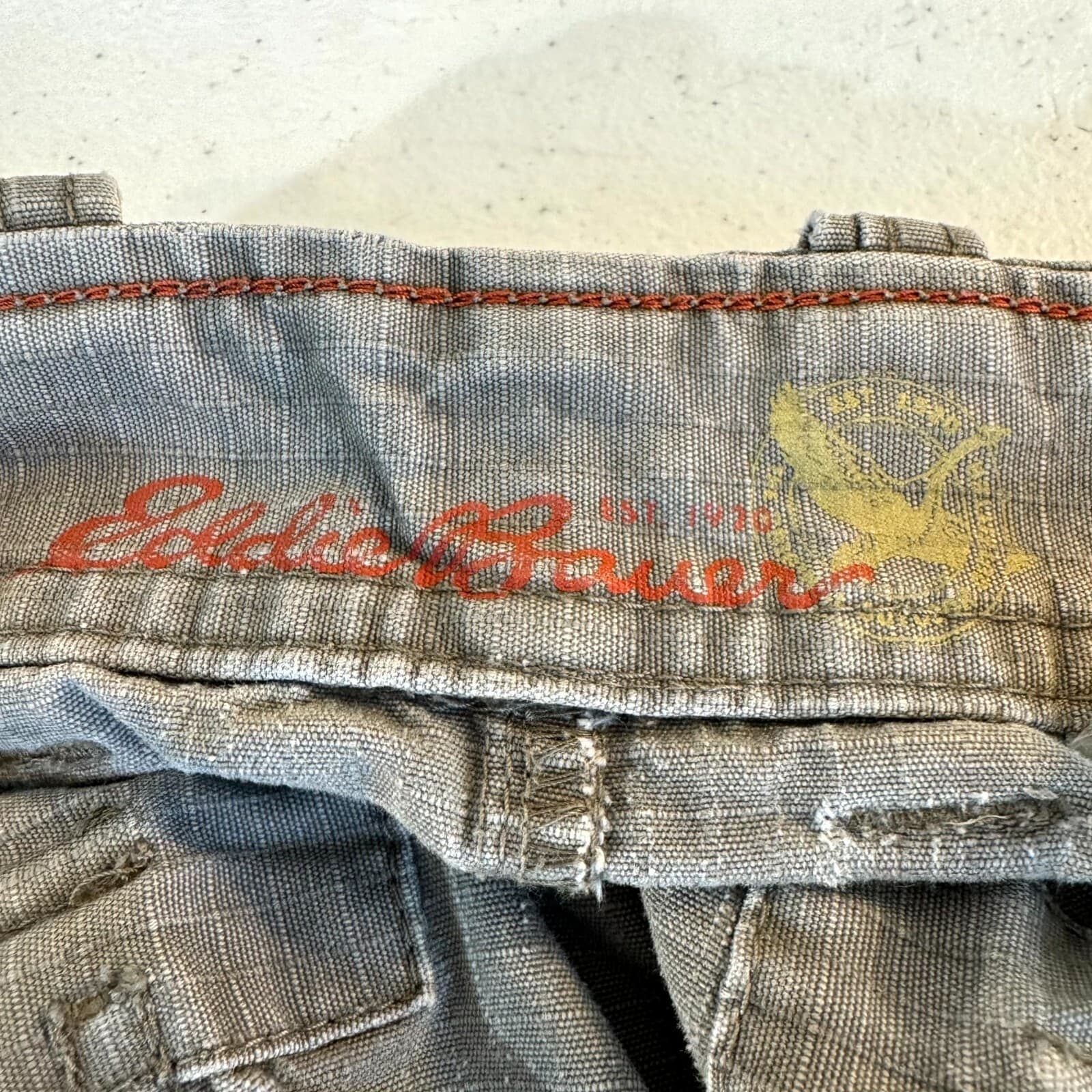 Eddie Bauer Men’s Cargo Shorts 40 Gray Cotton Utility Outdoor Rip Stop Fabric - Thumbnail 3