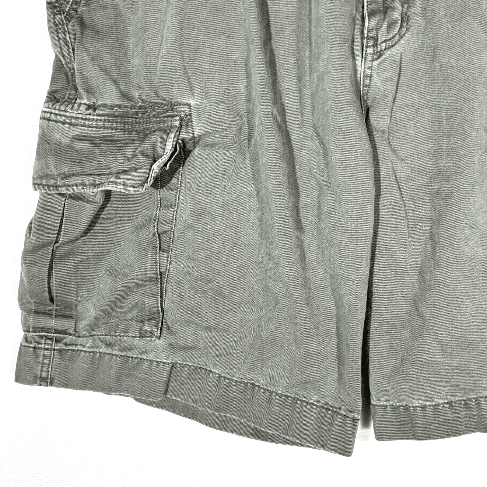 Bass Cargo Shorts Men’s 40 Green Cotton Utility Multi-Pocket High-Rise Zip Fly - Thumbnail 3