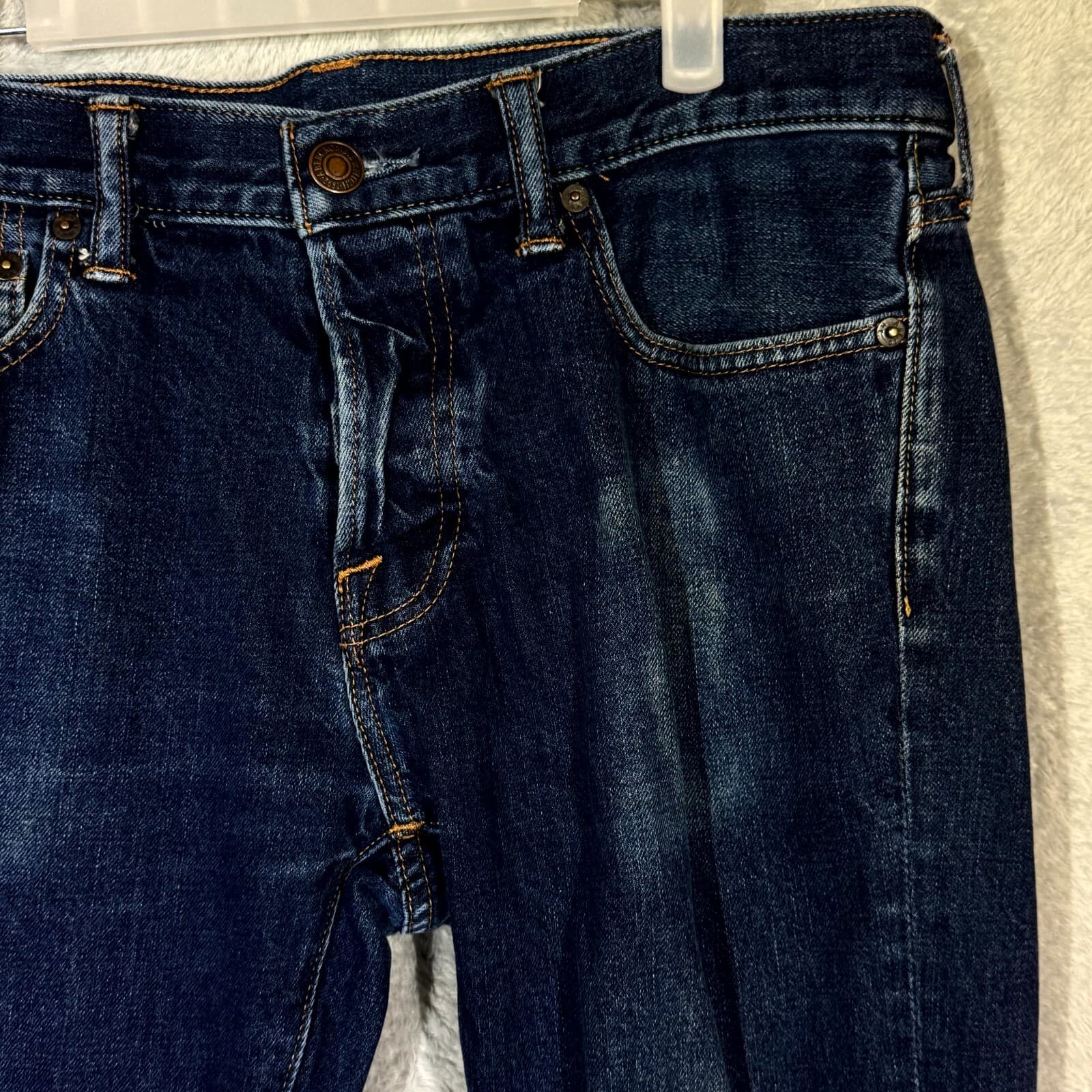 Abercrombie & Fitch Men’s Jeans 33x32 Blue Denim Mid-Rise Straight Leg - Thumbnail 4