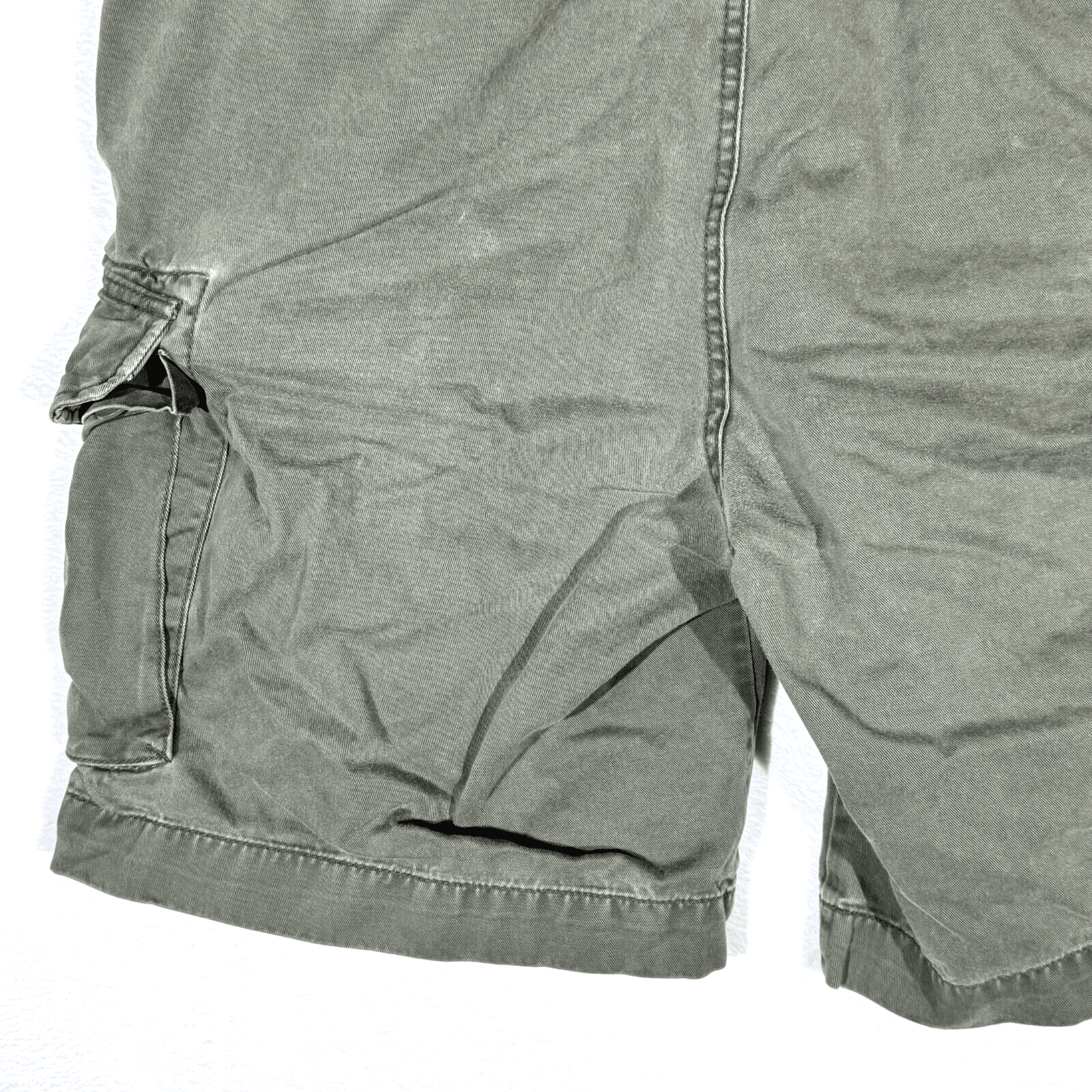 Bass Cargo Shorts Men’s 40 Green Cotton Utility Multi-Pocket High-Rise Zip Fly - Thumbnail 7