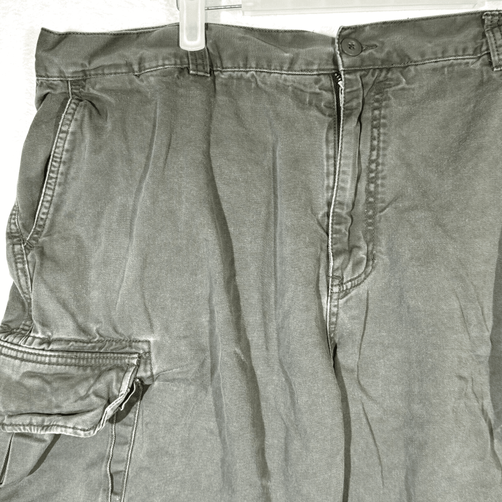 Bass Cargo Shorts Men’s 40 Green Cotton Utility Multi-Pocket High-Rise Zip Fly - Thumbnail 4