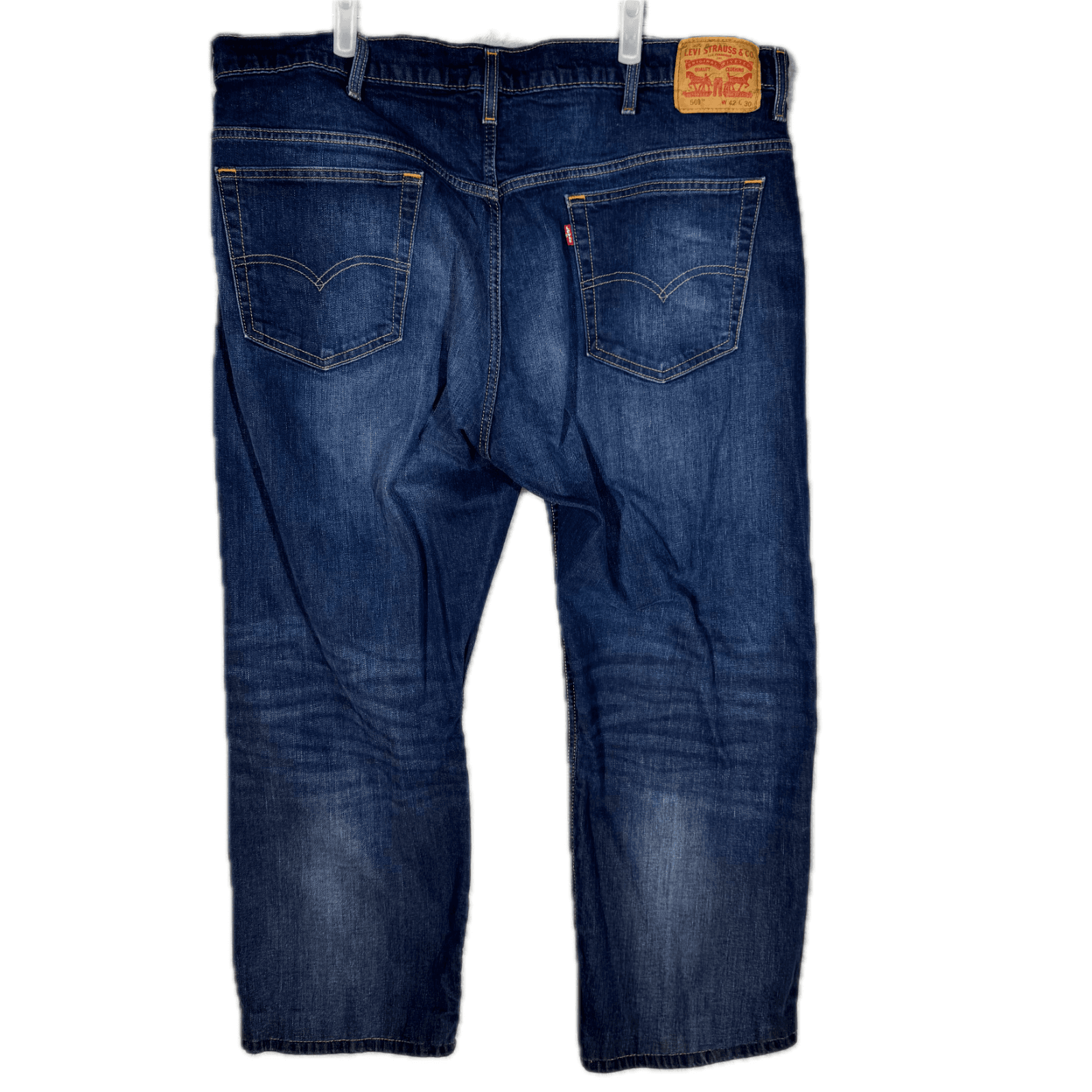 Levi's 569 Men's Jeans 42x30 Blue Denim Loose Fit Mid-Rise Straight Leg - Thumbnail 2