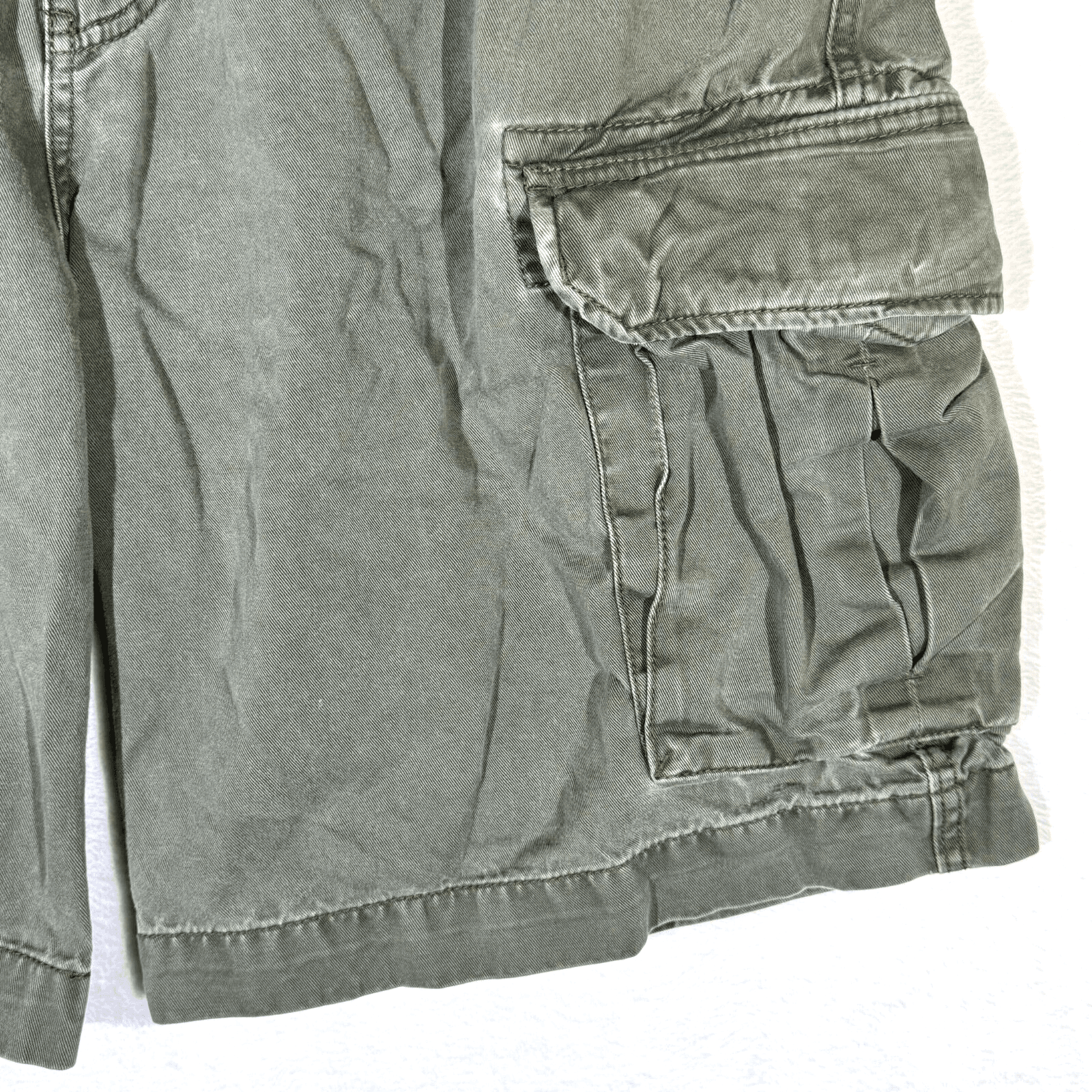 Bass Cargo Shorts Men’s 40 Green Cotton Utility Multi-Pocket High-Rise Zip Fly - Thumbnail 6