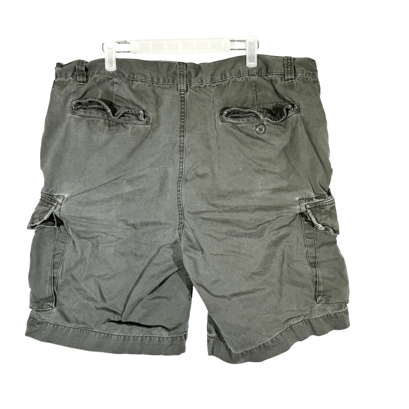 Bass Cargo Shorts Men’s 40 Green Cotton Utility Multi-Pocket High-Rise Zip Fly - Thumbnail 2