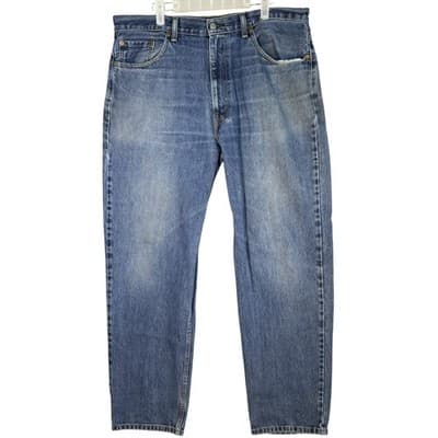 Levis 550 Jeans Mens 38x34 Blue Relaxed Fit Tapered Leg Distressed Denim Pants - Image 1