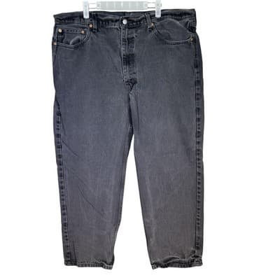 Levis 550 Jeans Mens 42x30 Black Relaxed Fit Tapered Leg Denim Pants Y2K 00s - Image 1