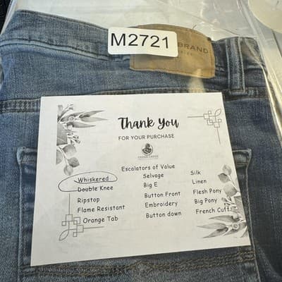 Lucky Brand 363 Jeans Mens 38x30 Blue Vintage Straight Whiskered Denim Pants - Thumbnail 11