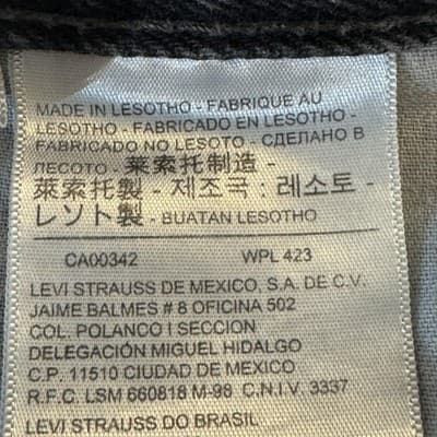 Levis 550 Jeans Mens 42x30 Black Relaxed Fit Tapered Leg Denim Pants Y2K 00s - Thumbnail 4