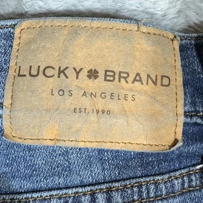 Lucky Brand 363 Jeans Mens 38x30 Blue Vintage Straight Whiskered Denim Pants - Thumbnail 3