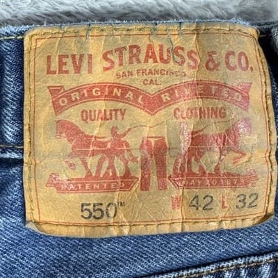 Levis 550 Jeans Mens 42x32 Blue Relaxed Fit Tapered Leg Denim High Rise Classic - Thumbnail 3