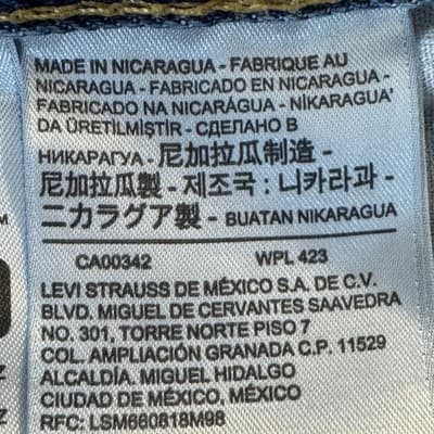 Levis 550 Jeans Mens 50x29 Blue Relaxed Fit Tapered Leg Denim Made Nicaragua - Thumbnail 4