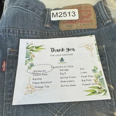 Levis 559 Jeans Mens 40x30 Blue Relaxed Straight Fit Whiskered Denim 100% Cotton - Thumbnail 8