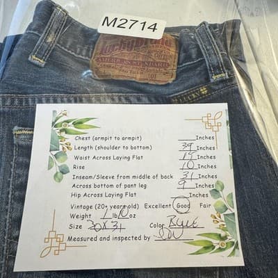 Lucky Brand Jeans Mens 30x31 Blue Straight Leg 165 Short Length Denim Dungarees - Thumbnail 8