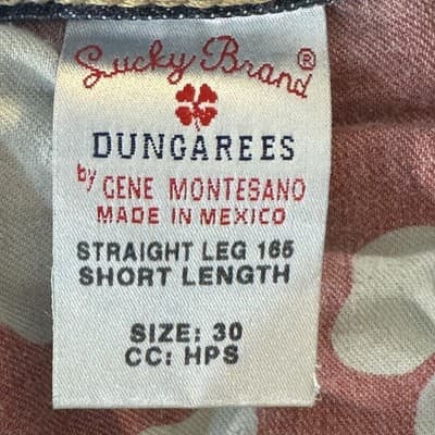 Lucky Brand Jeans Mens 30x31 Blue Straight Leg 165 Short Length Denim Dungarees - Thumbnail 5