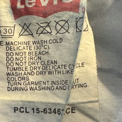 Levis Jeans Mens 32x30 Blue Distressed Denim Straight Leg Faded Wash Pants - Thumbnail 6