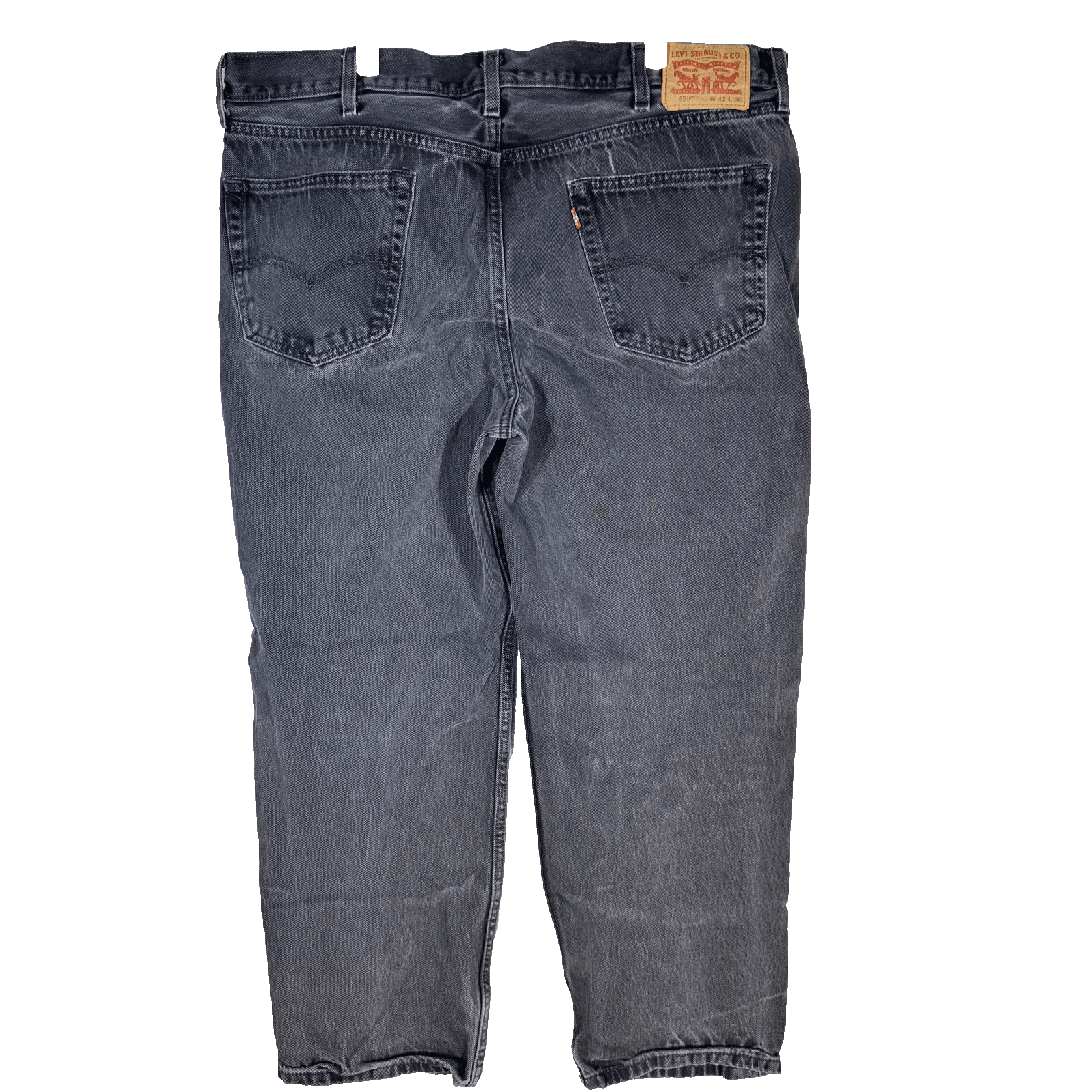 Levis 550 Jeans Mens 42x30 Black Relaxed Fit Tapered Leg Denim Pants Y2K 00s - Thumbnail 2