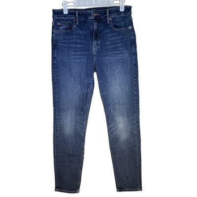 Lucky Brand Jeans Womens 8 29 Blue Bridgette Crop Skinny Whiskered Stretch Denim - Image 1