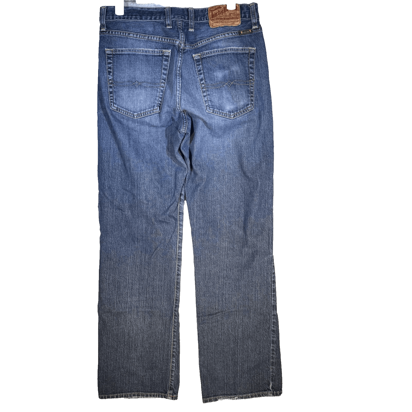 Lucky Brand Jeans Mens 30x31 Blue Straight Leg 165 Short Length Denim Dungarees - Thumbnail 2