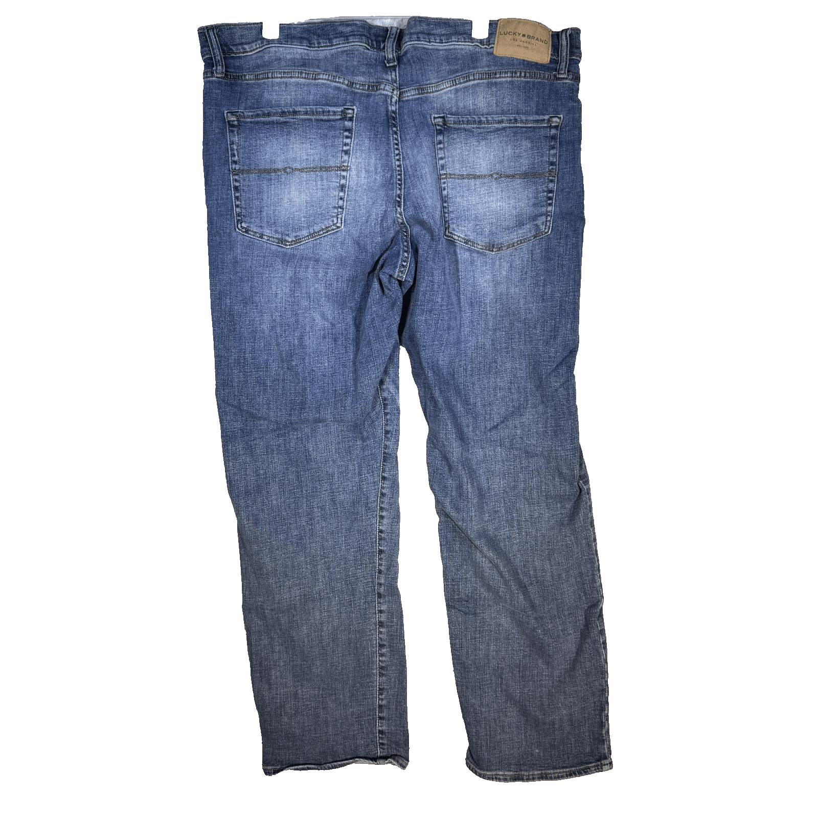 Lucky Brand 363 Jeans Mens 38x30 Blue Vintage Straight Whiskered Denim Pants - Thumbnail 2