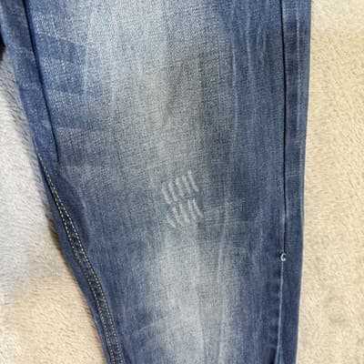 Levis Jeans Mens 32x30 Blue Distressed Denim Straight Leg Faded Wash Pants - Thumbnail 3