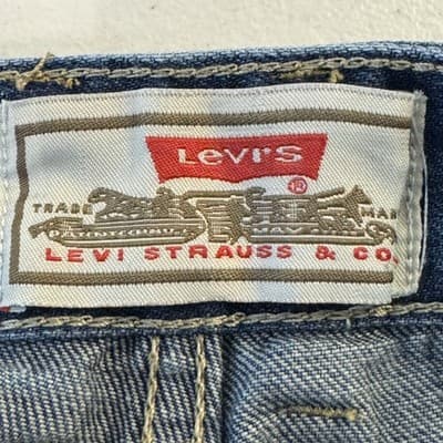 Levis Jeans Mens 32x30 Blue Distressed Denim Straight Leg Faded Wash Pants - Thumbnail 8