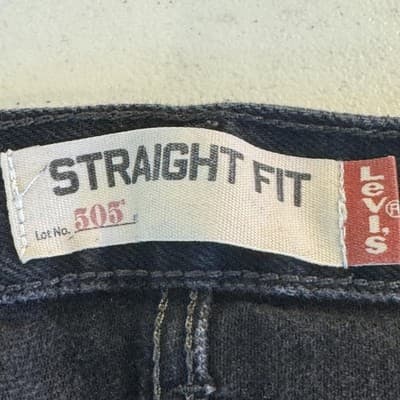 Vintage Levis 505 Jeans Mens 44x32 Black Straight Fit 100% Cotton Denim 90s Y2K - Thumbnail 4