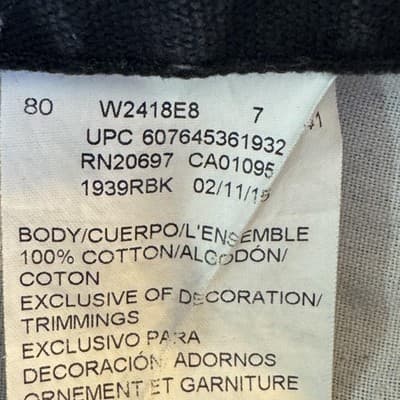 Dickies Jeans Mens 44x30 Black Carpenter Work Pants 100% Cotton Workwear - Thumbnail 5