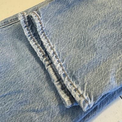 Levis Premium 501 Jeans 29x30 Big E Light Wash Button Fly Straight Leg Denim - Thumbnail 12