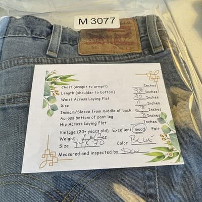 Levis 541 Jeans Mens 44x30 Blue Athletic Fit Stretch Denim Straight Leg - Thumbnail 9