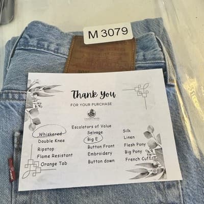 Levis Premium 501 Jeans 29x30 Big E Light Wash Button Fly Straight Leg Denim - Thumbnail 13