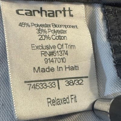 Carhartt Pants Mens 38x31 Gray Ripstop Workwear Utility Zip Pocket Relaxed Fit - Thumbnail 8